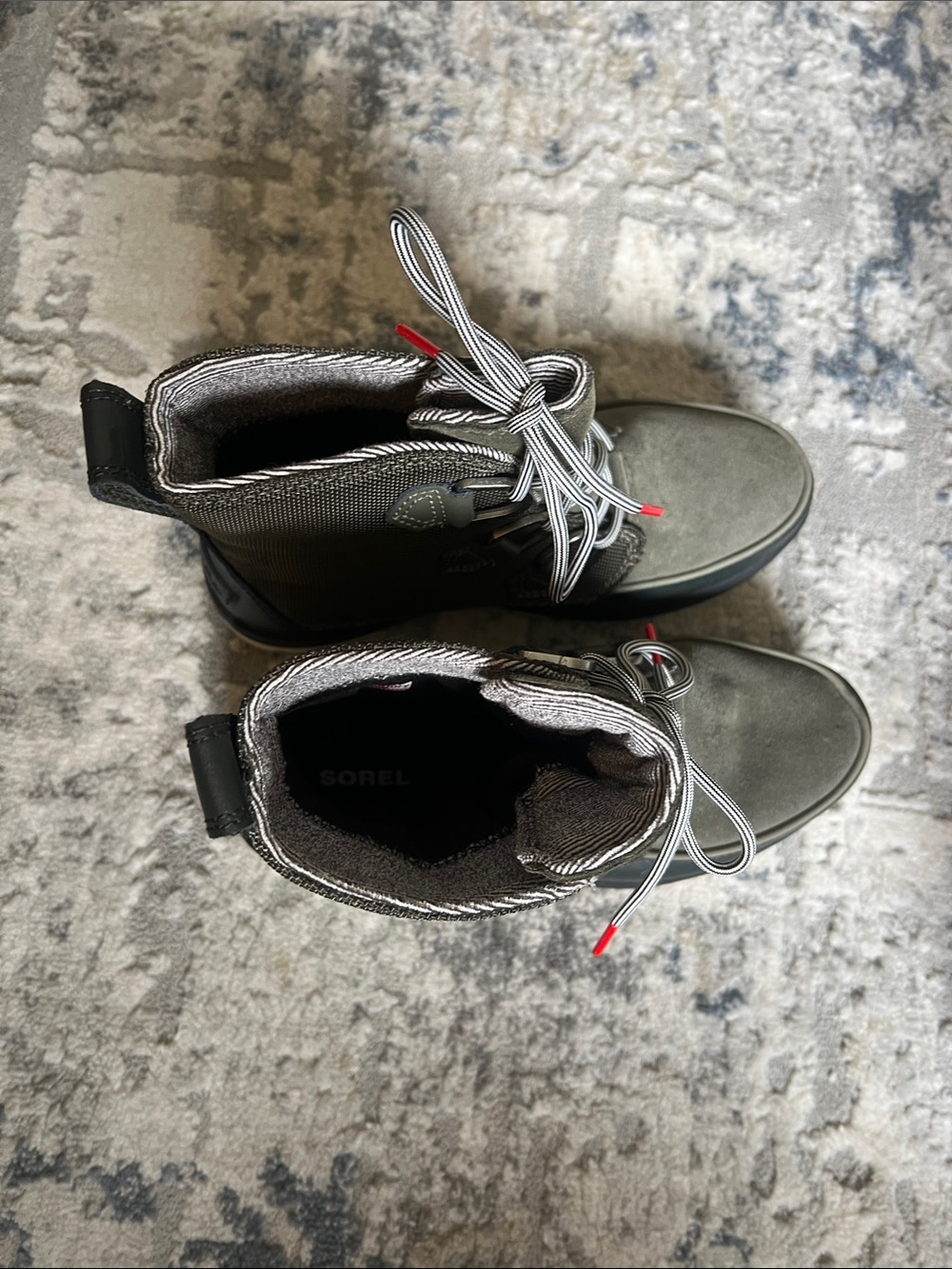Sorel Kids Olive Green and White Winter Boots - Picture 9 of 10